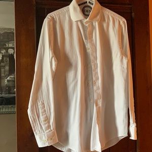 Michael Kors men’s white herringbone shirt